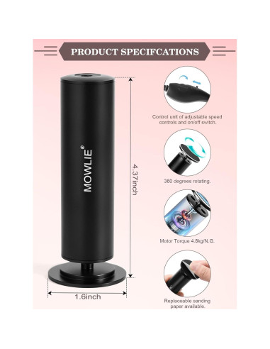 Removedor de Callos Eléctrico MOWLIE con 60 Discos de Lija