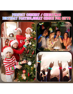 24 Piezas Pulseras LED Brillantes para Fiestas Mikulala 2