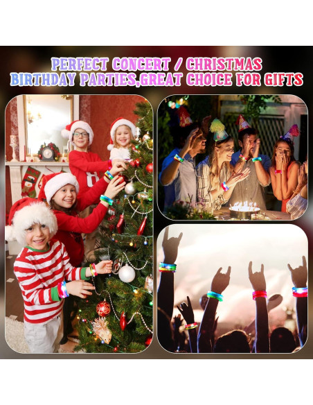 24 Piezas Pulseras LED Brillantes para Fiestas Mikulala