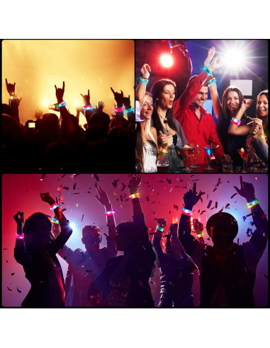 24 Piezas Pulseras LED Brillantes para Fiestas Mikulala