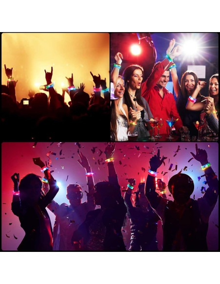 24 Piezas Pulseras LED Brillantes para Fiestas Mikulala