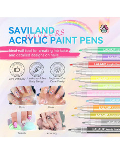 Set de 12 Lápices para Arte de Uñas Saviland - Colores Vibrantes 2