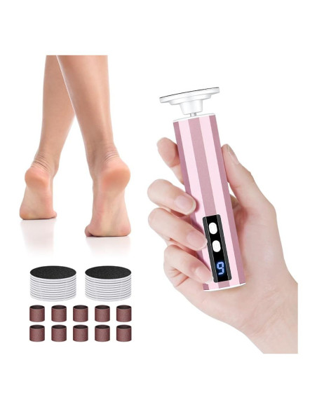Removedor de Callos Eléctrico Oro Rosa con 9 Velocidades