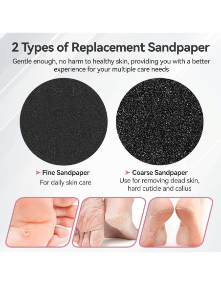 Removedor de Callos Eléctrico Oro Rosa con 9 Velocidades