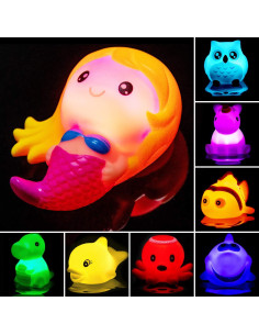 Juguetes de baño iluminados HLXY - 8 animales coloridos 2