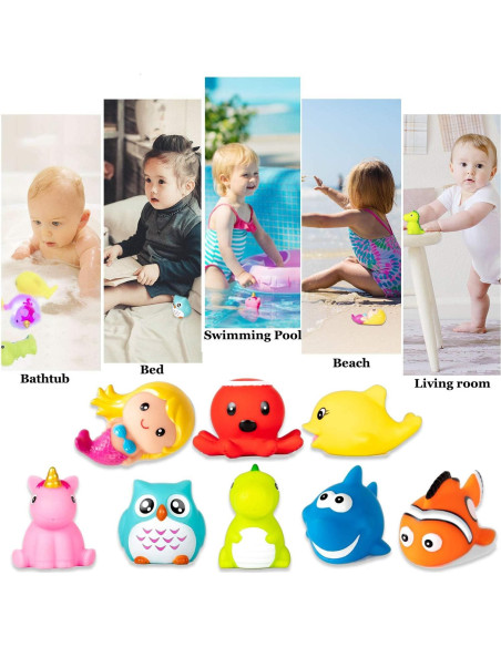 Juguetes de baño iluminados HLXY - 8 animales coloridos