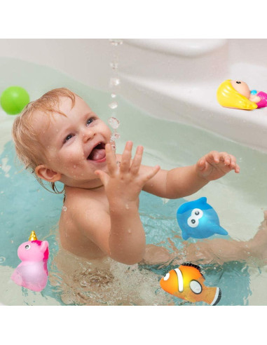 Juguetes de baño iluminados HLXY - 8 animales coloridos