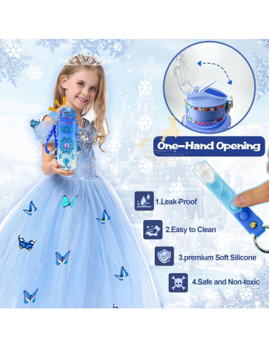 Kit de Botella de Agua Congelada YOFUN 600ml para Niñas