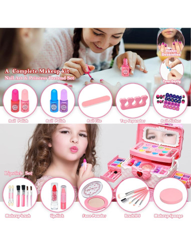 Kit de Maquillaje Lavable ROKKES para Niñas 4-12 Años