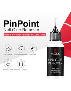 Removedor de Pegamento para Uñas Curvlife 20ml Sin Acetona 2