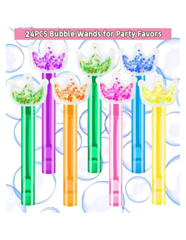 24 Varitas de Burbuja Brillantes PLOUGVI para Fiestas de Niños