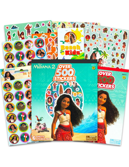 Stickers de Moana Disney - Paquete de 800 Stickers