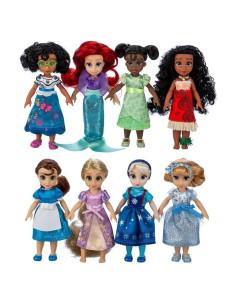 Juego de Muñecas Mini Princesas Disney - 8 Figuras Poseables