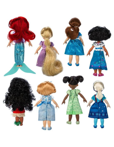 Juego de Muñecas Mini Princesas Disney - 8 Figuras Poseables