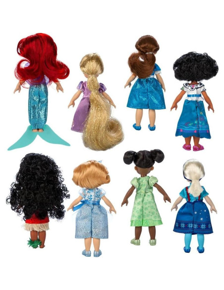 Juego de Muñecas Mini Princesas Disney - 8 Figuras Poseables