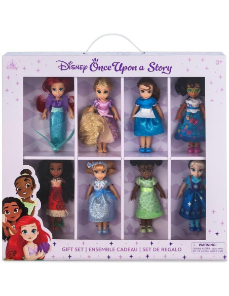 Juego de Muñecas Mini Princesas Disney - 8 Figuras Poseables