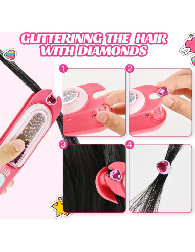 Kit de Sello de Gemas para Cabello Kidzkube - 24 Gemas