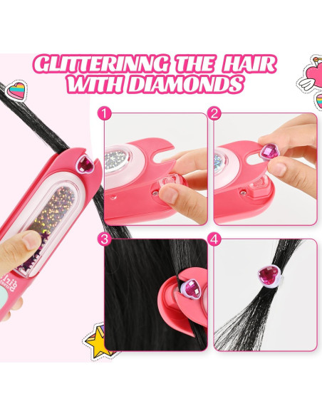 Kit de Sello de Gemas para Cabello Kidzkube - 24 Gemas