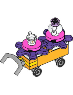 Minifigura LEGO Disney La Bella y la Bestia Sra. Potts y Chip 2