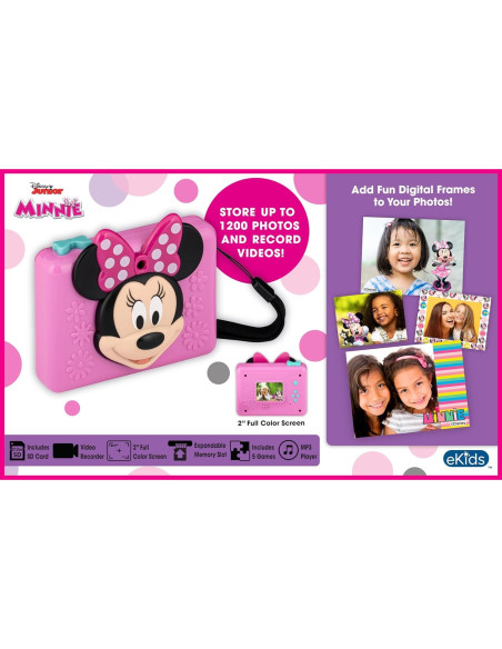 Cámara Digital para Niños eKids Minnie Mouse 2MP Rosa