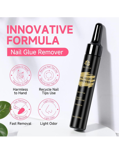 Removedor de Pegamento para Uñas UNA GELLA 12ml x2 - Sin Acetona