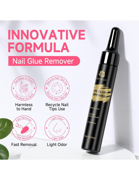Removedor de Pegamento para Uñas UNA GELLA 12ml x2 - Sin Acetona