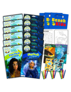 Conjunto de Libros para Colorear Disney Raya - 12 Paquetes con Stickers