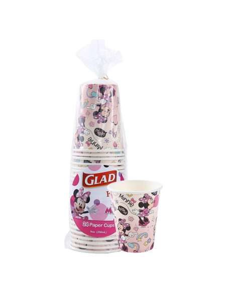 Vasos de Papel Disney Mickey y Amigos 9oz Rosa - 24 Unidades