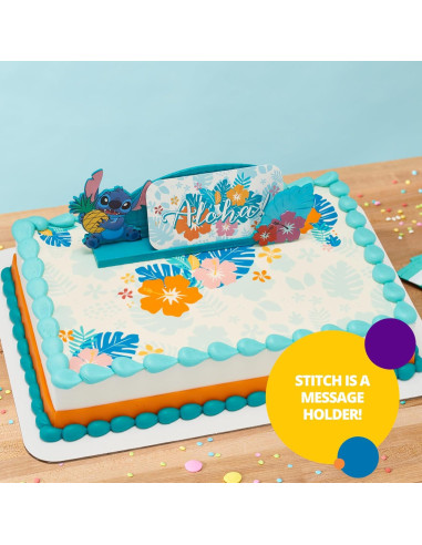 Adorno de Pastel Aloha Stitch Disney DecoSet Personalizable