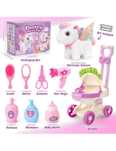 Conjunto Juguete Unicornio Interactivo TUZT 9 Piezas