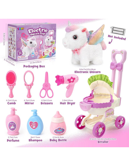 Conjunto Juguete Unicornio Interactivo TUZT 9 Piezas