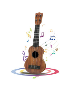 Ukelele Infantil QDH 43 cm 4 Cuerdas de Acero Color Madera