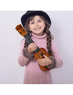 Ukelele Infantil QDH 43 cm 4 Cuerdas de Acero Color Madera 2