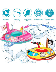 Flotadores de Piscina 10Leccion para Niños 3-8 Años - Barco Pirata y Yate 2