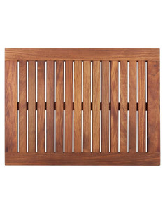 Alfombra de Ducha de Teak Estilo Nórdico 99x50 cm Antideslizante