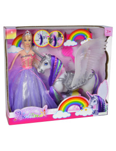 Muñeca Princesa y Unicornio Cambiador de Color 30 cm