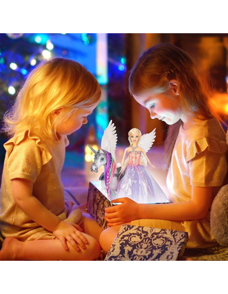 Muñeca Princesa y Unicornio Cambiador de Color 30 cm