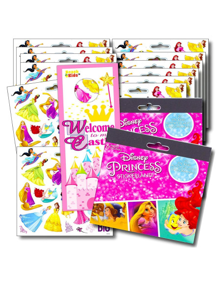 Stickers de Princesas Disney - Paquete de 12 Hojas 240+ Stickers
