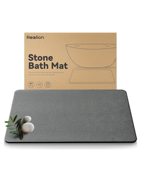 Alfombra de Baño Antideslizante Realion 60x39 cm Diatomita Gris