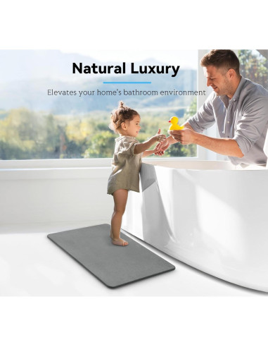 Alfombra de Baño Antideslizante Realion 60x39 cm Diatomita Gris