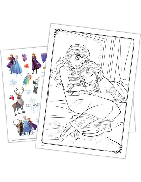 Set de Colorear Disney Frozen 2 Anna y Elsa con Crayones