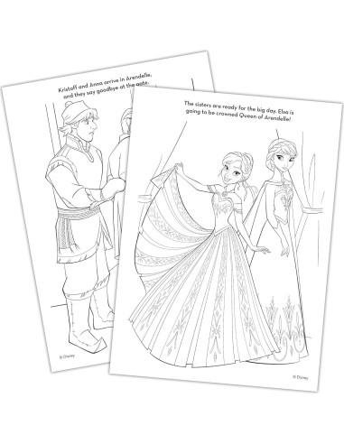 Set de Colorear Disney Frozen 2 Anna y Elsa con Crayones