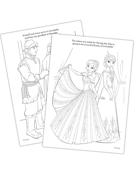 Set de Colorear Disney Frozen 2 Anna y Elsa con Crayones