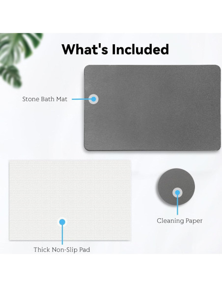 Alfombra de Baño Antideslizante Realion 60x39 cm Diatomita Gris