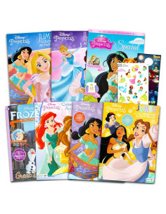Conjunto de Libros para Colorear Princesas Disney - 7 Libros
