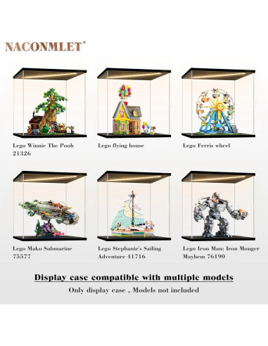 Caja de Exhibición Acrílica Iluminada Naconmlet 30x25x30cm para LEGO Winnie The Pooh