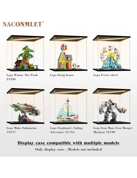 Caja de Exhibición Acrílica Iluminada Naconmlet 30x25x30cm para LEGO Winnie The Pooh