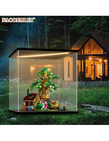 Caja de Exhibición Acrílica Iluminada Naconmlet 30x25x30cm para LEGO Winnie The Pooh