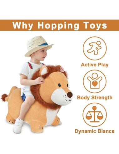 Saltarín Inflable León iPlay, Juguete para Niños 2-5 Años