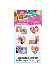 Tatuajes Temporales Princesas Disney Unique 24ct Multicolor
